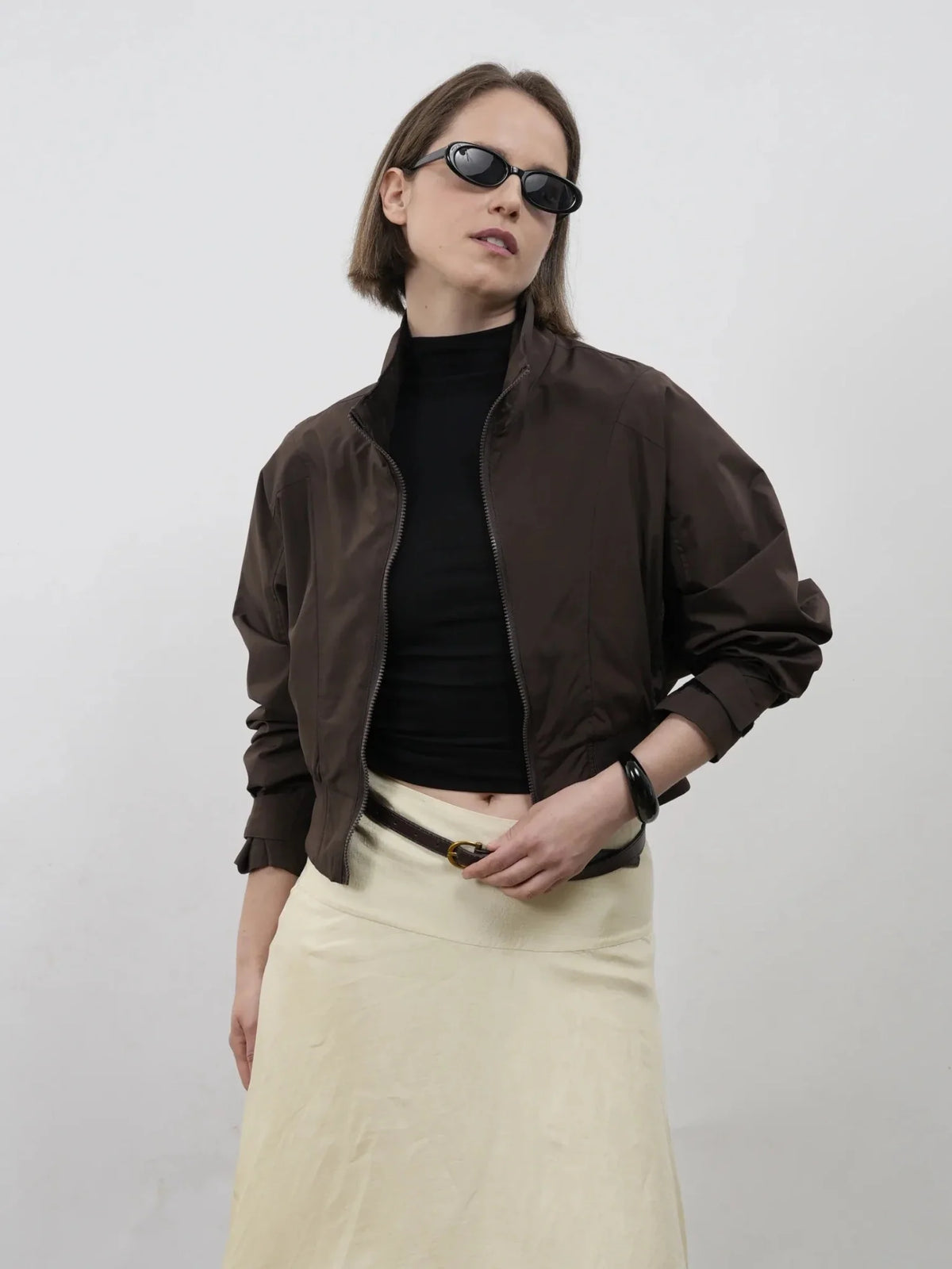 PUFFLT Funnel Collar Waterproof Bomber Jacket