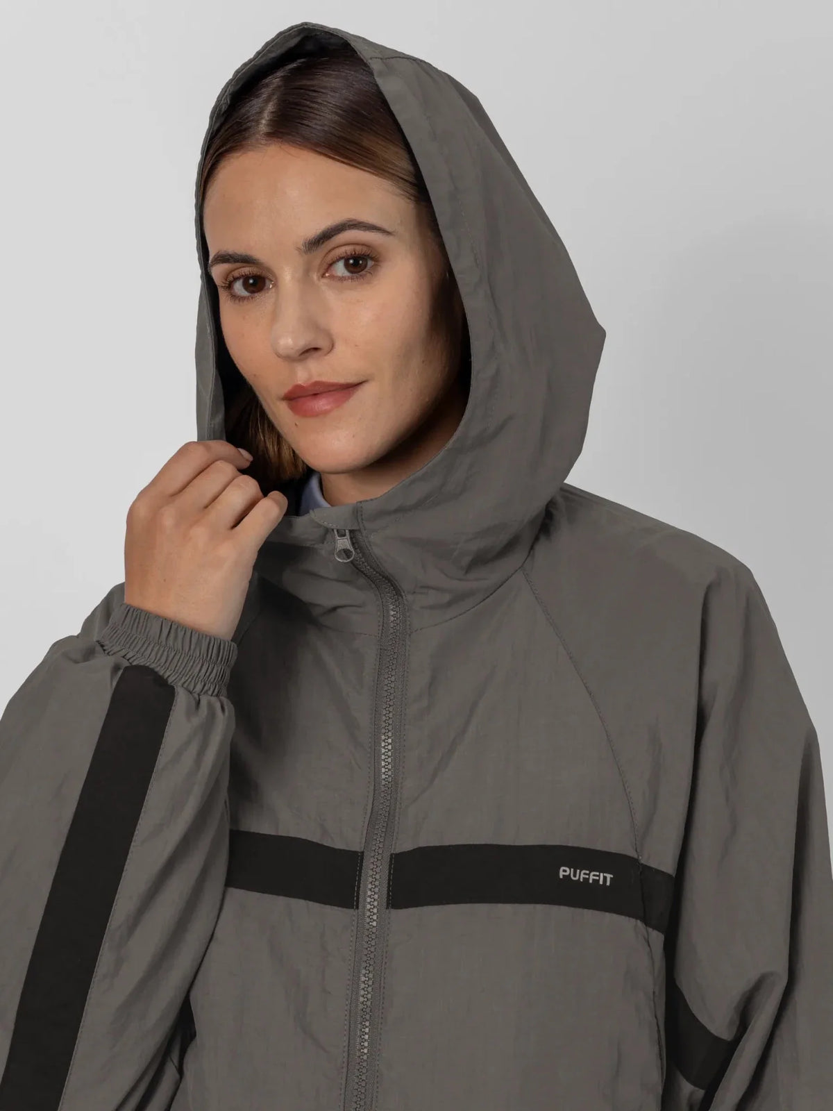 PUFFLT Water Repellent Oversized Short Track Jacket
