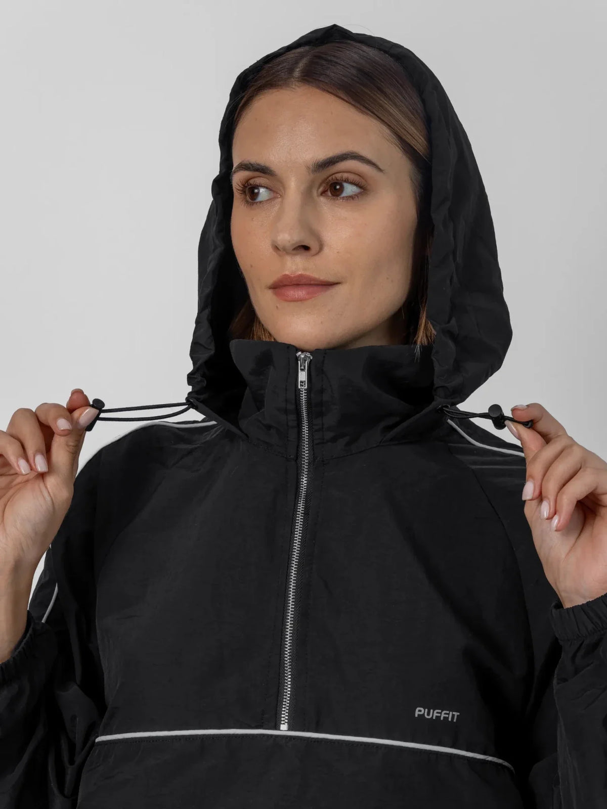 PUFFLT Water Repellent Packable-Hood Track Anorak