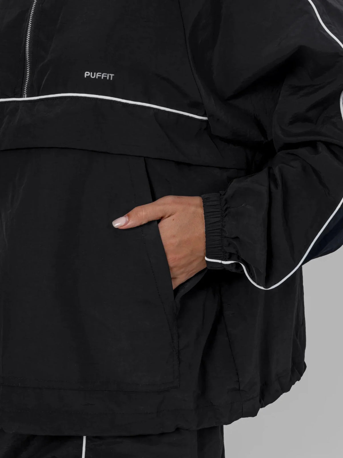 PUFFLT Water Repellent Packable-Hood Track Anorak