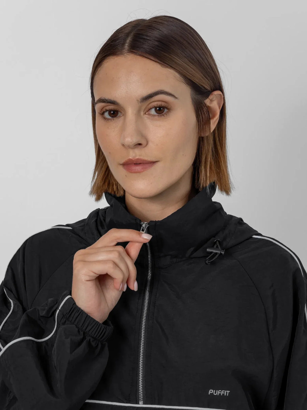 PUFFLT Water Repellent Packable-Hood Track Anorak