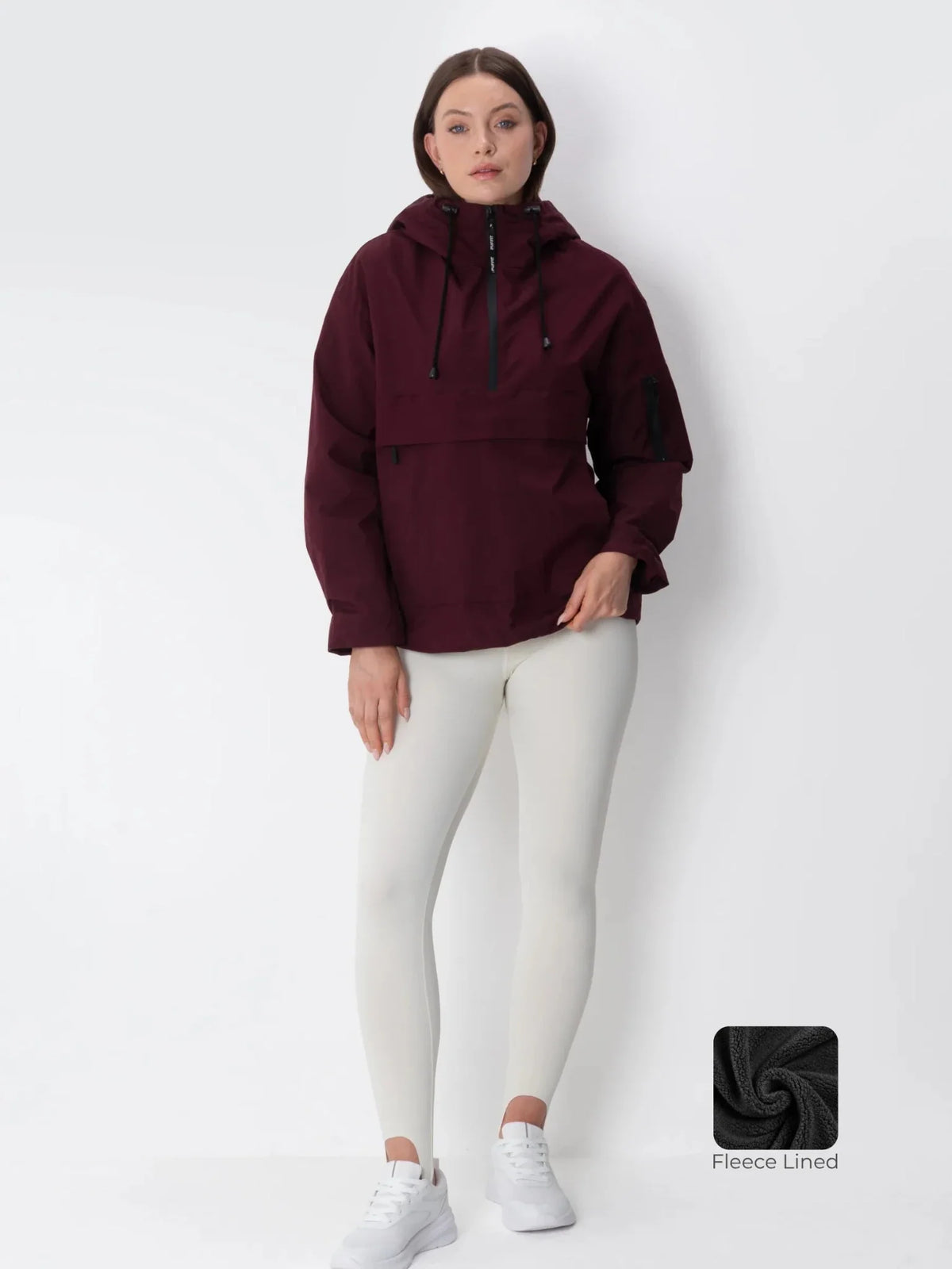 PUFFLT Burgundy Relaxed Fit Rain Hoodie
