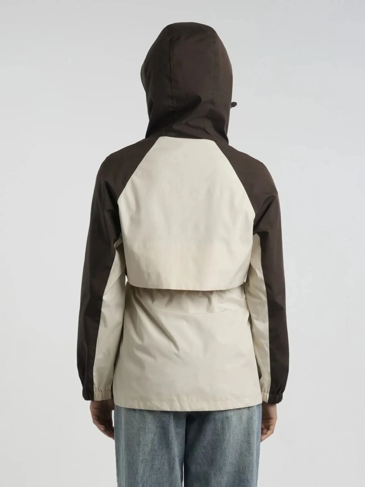 PUFFLT Brown/White Full-Zip Rain Jacket