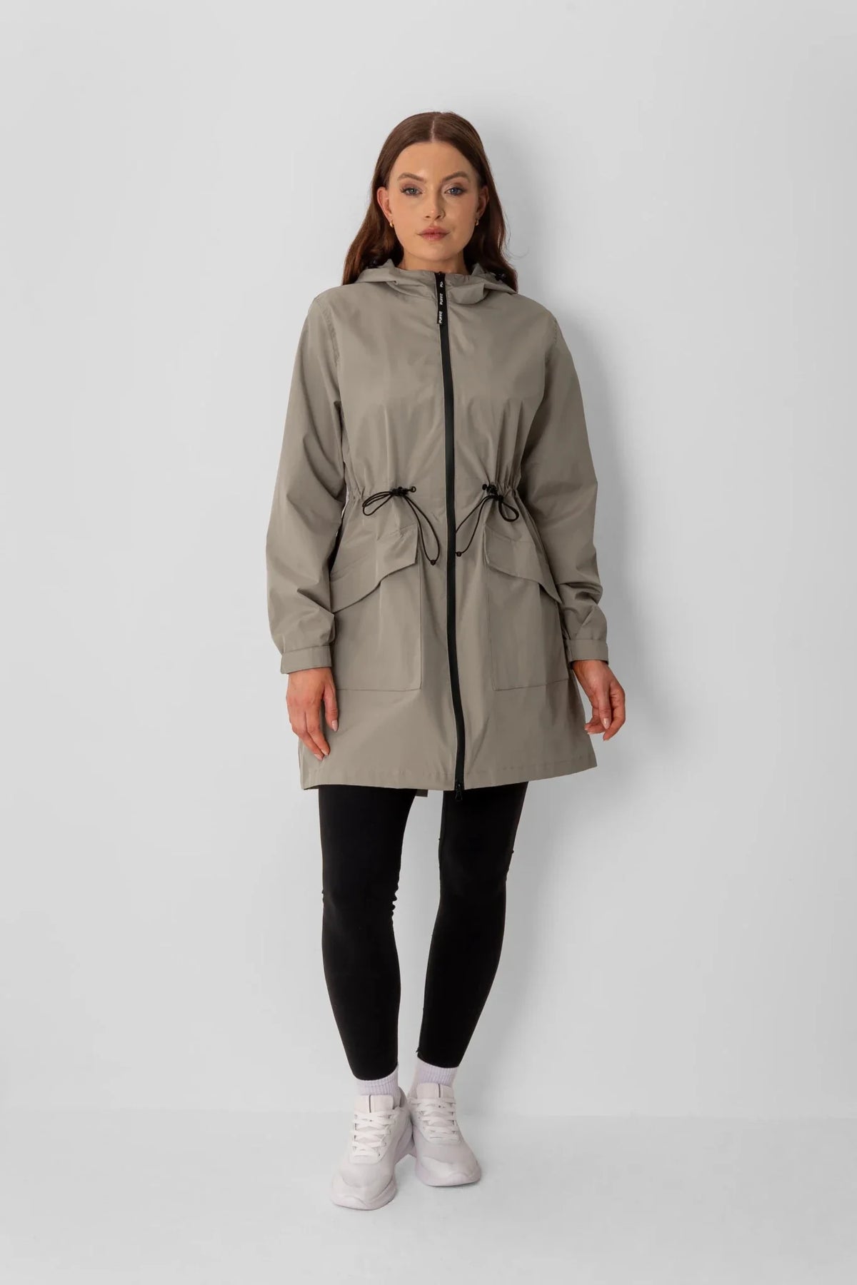 PUFFLT Mid Length Large Pockets Raincoat