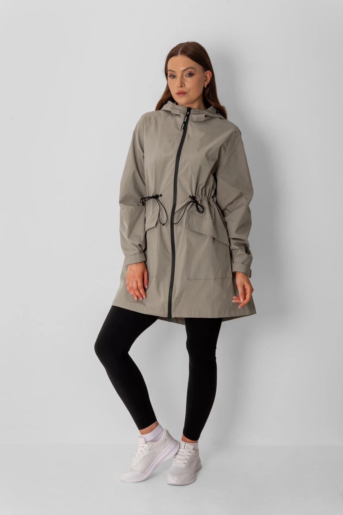 PUFFLT Mid Length Large Pockets Raincoat