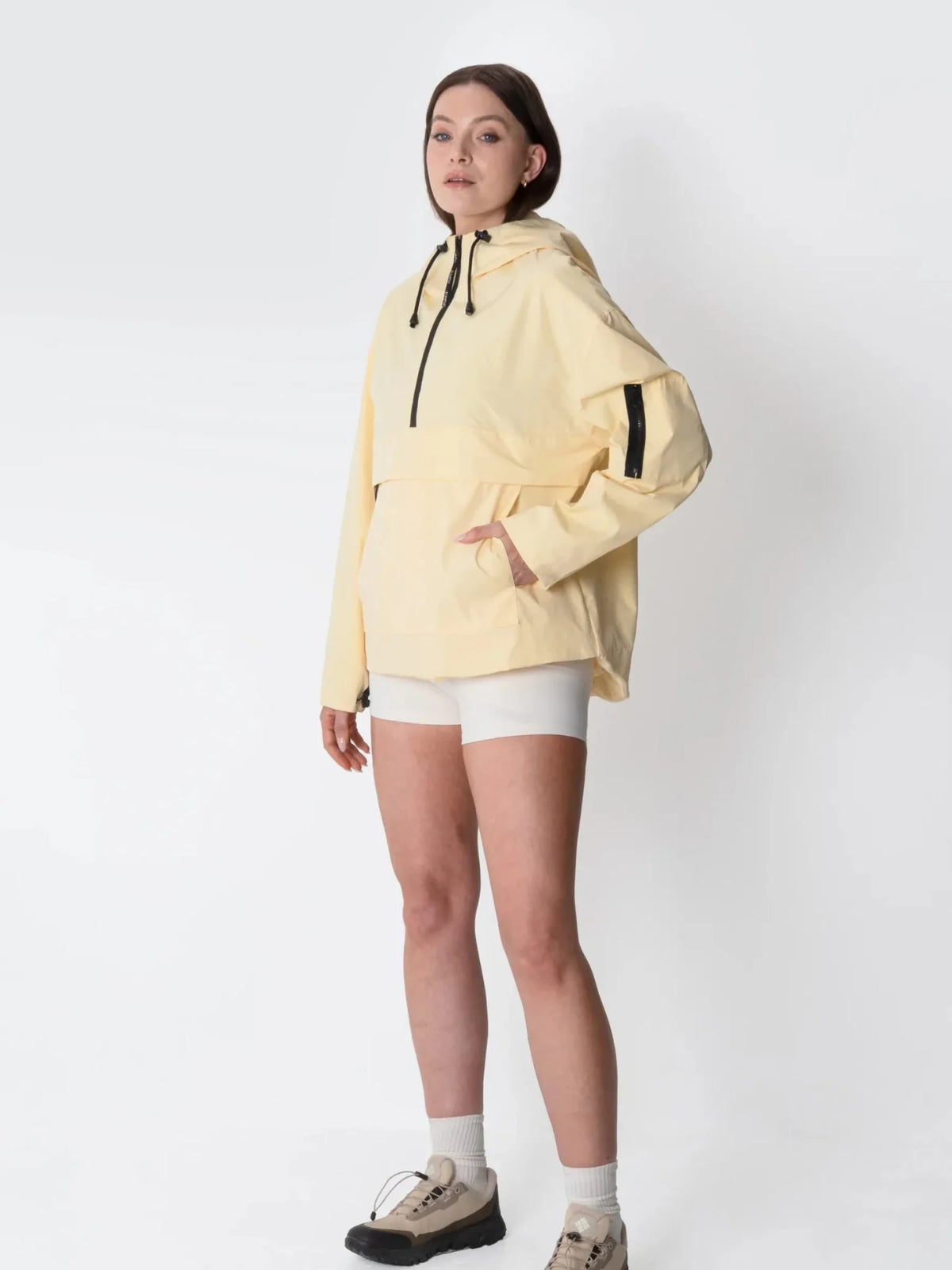 PUFFLT Butter Cream Relaxed Fit Rain Hoodie