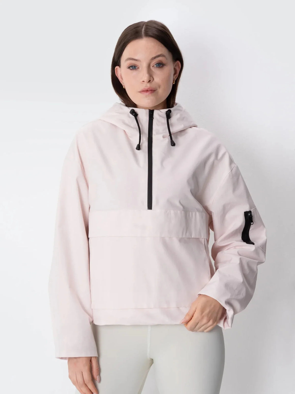 PUFFLT Pale Pink Relaxed Fit Rain Hoodie