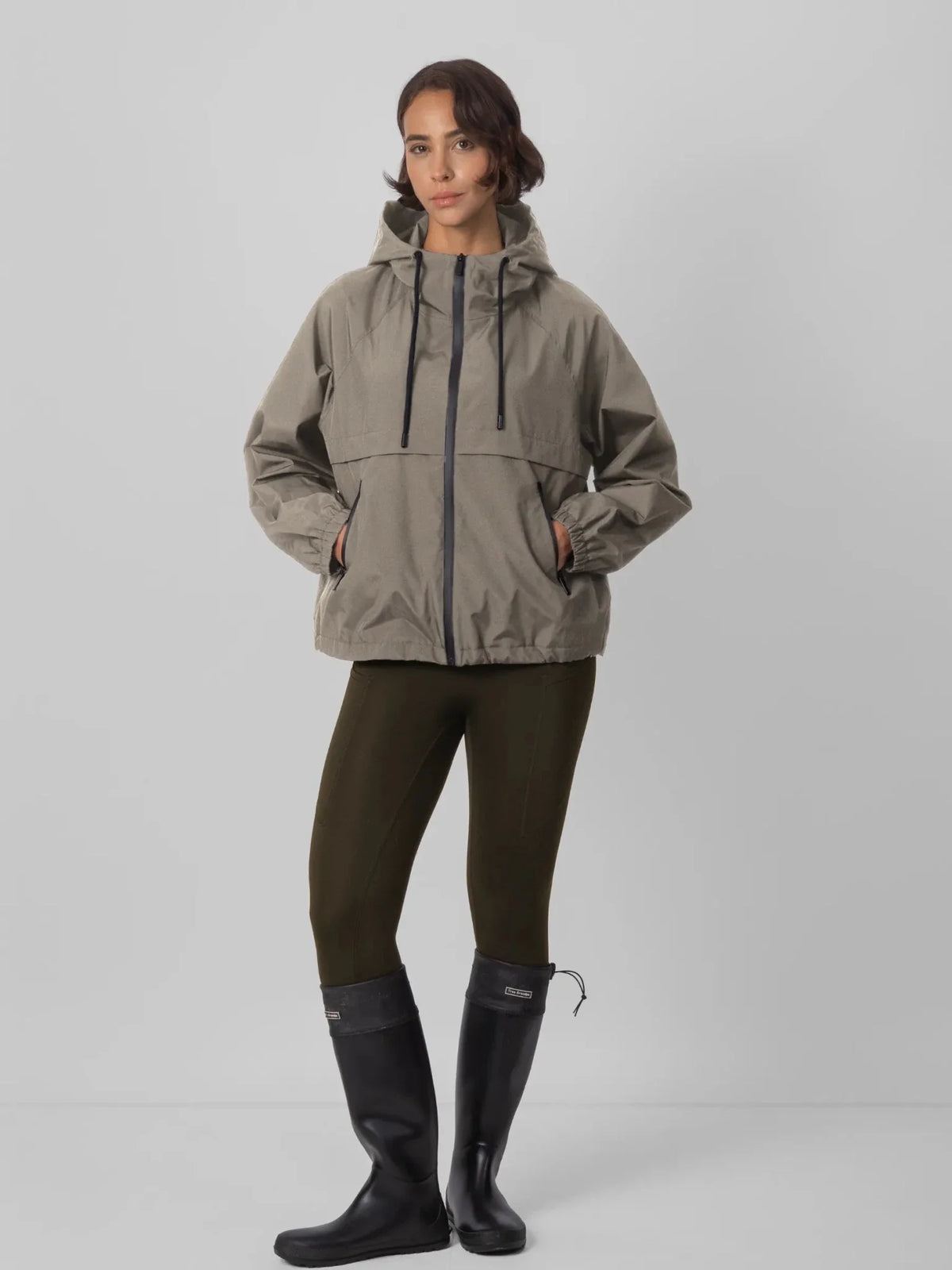 PUFFLT Short Full Zip Rain Jacket