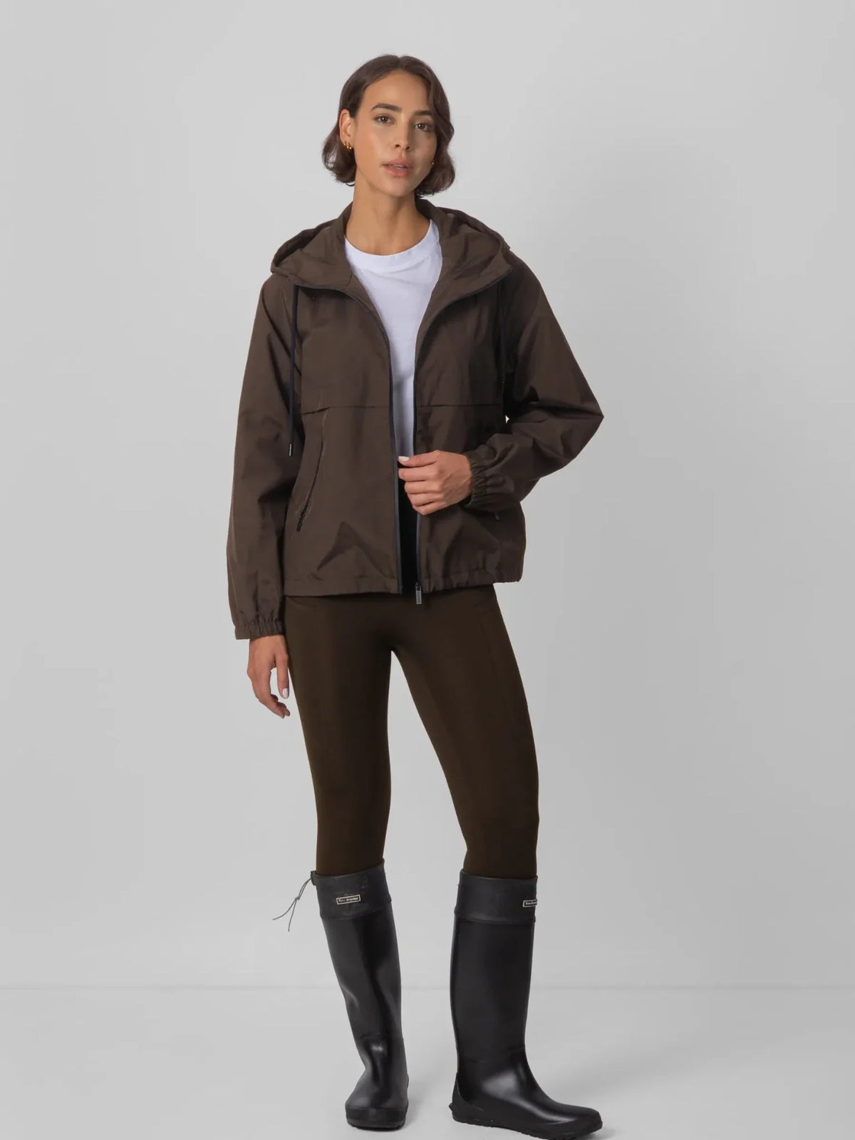 PUFFLT Short Full Zip Rain Jacket
