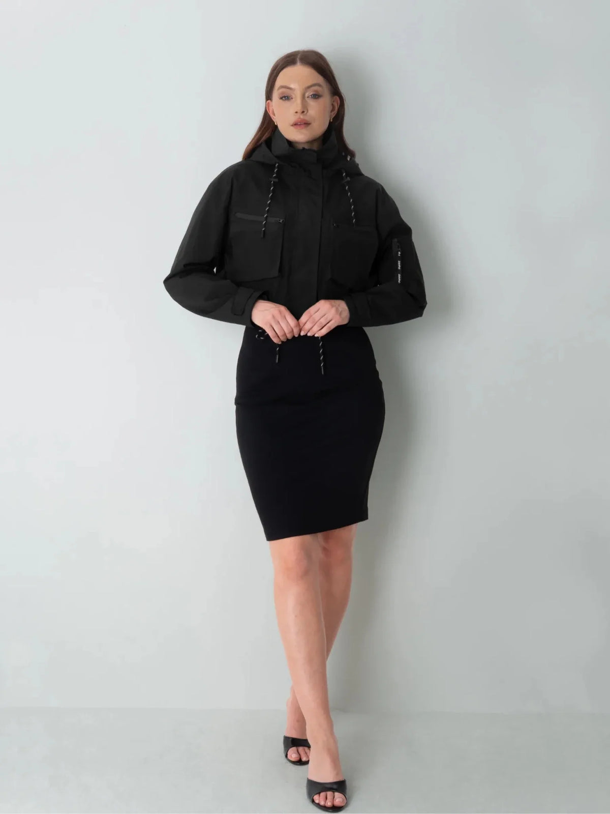 PUFFLT Cropped Hooded Rain Jacket
