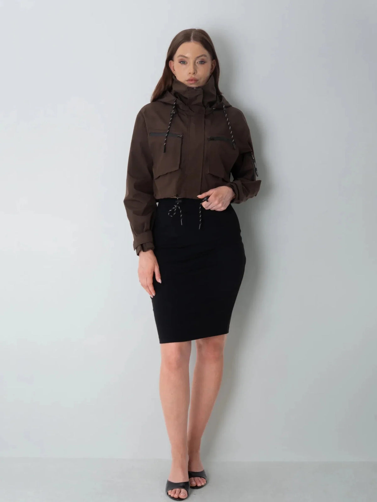PUFFLT Cropped Hooded Rain Jacket