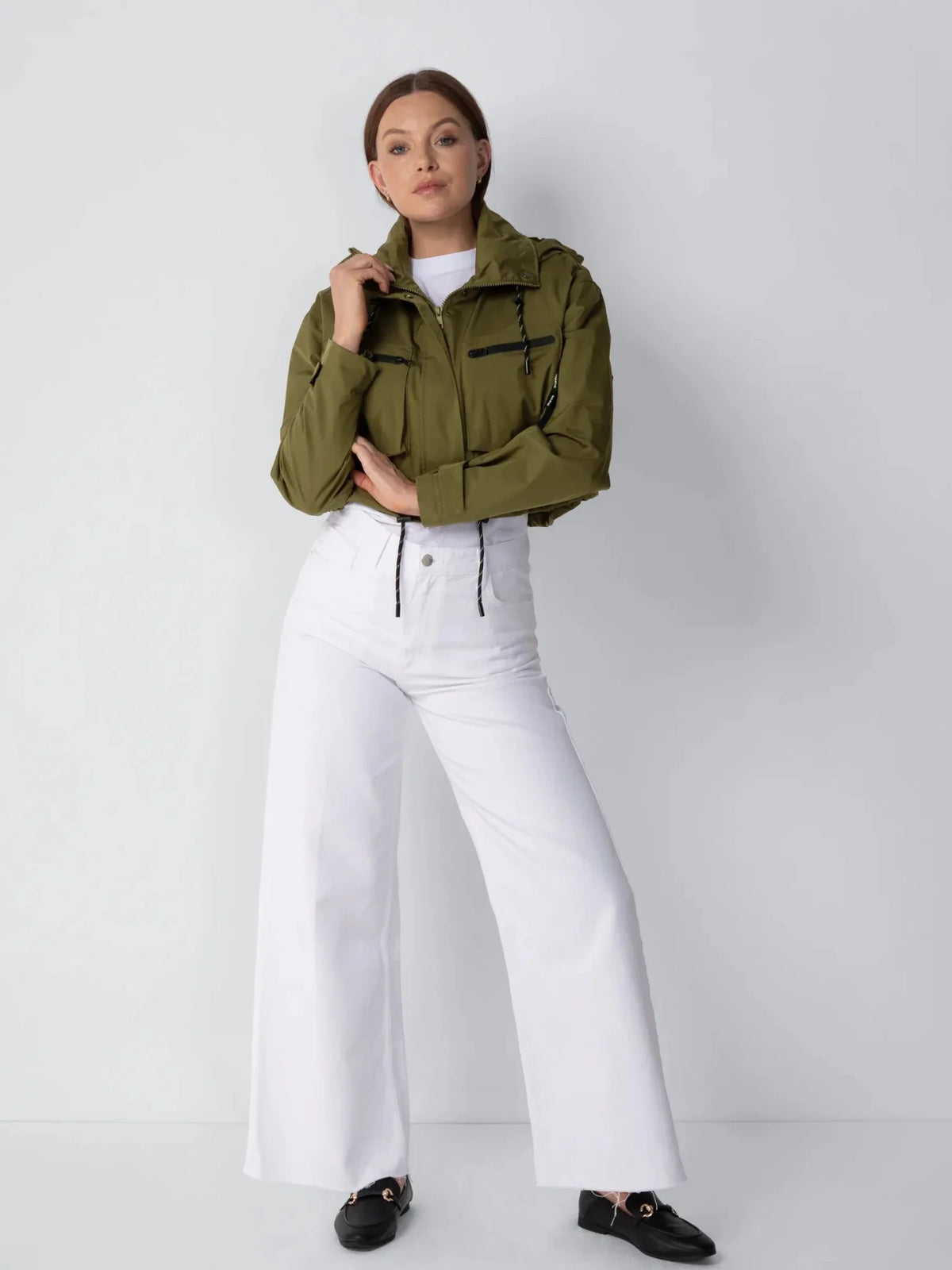 PUFFLT Cropped Hooded Rain Jacket