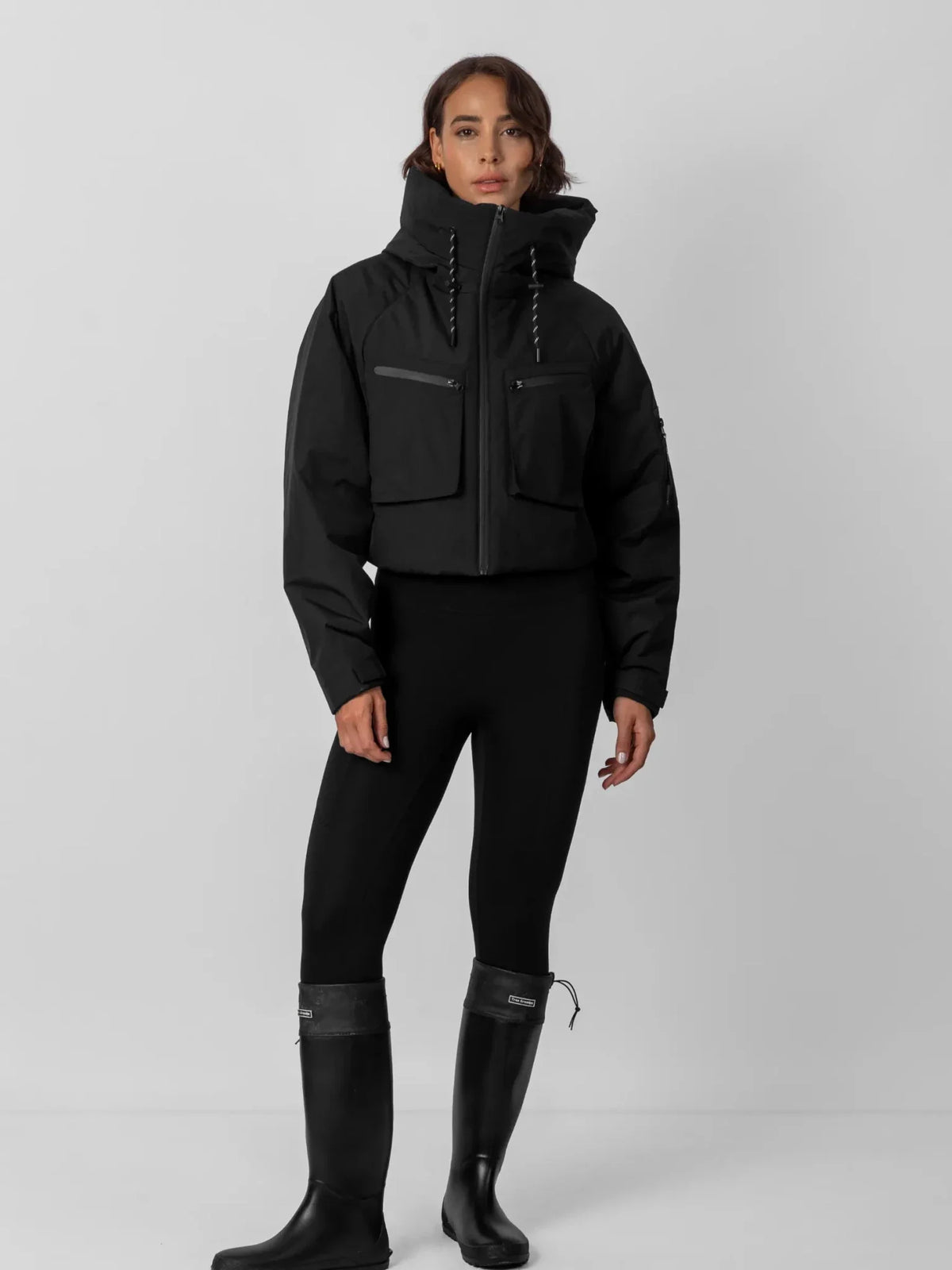 PUFFLT Cropped Hooded Rain Jacket
