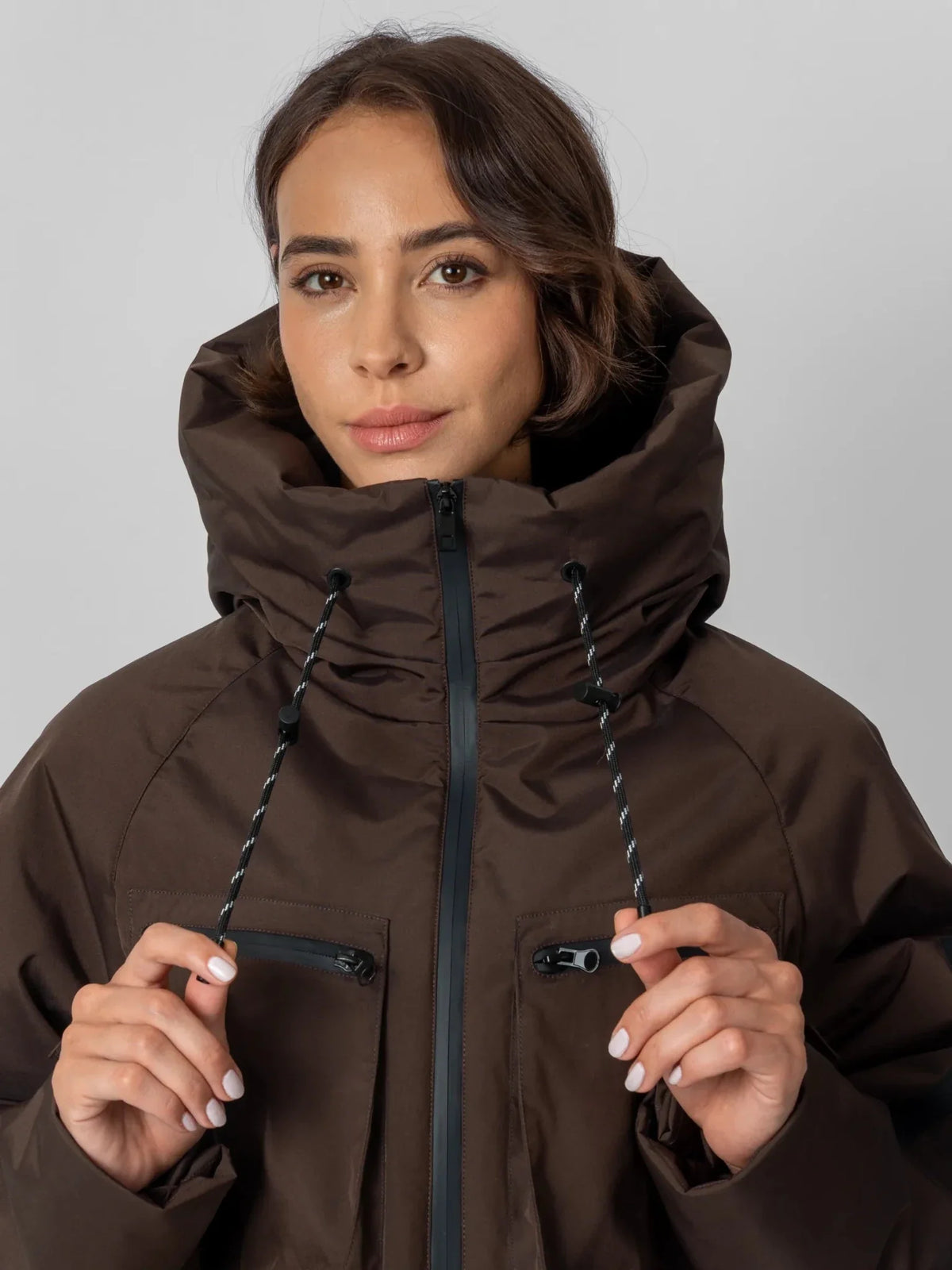 PUFFLT Padded Cropped Hooded Rain Jacket