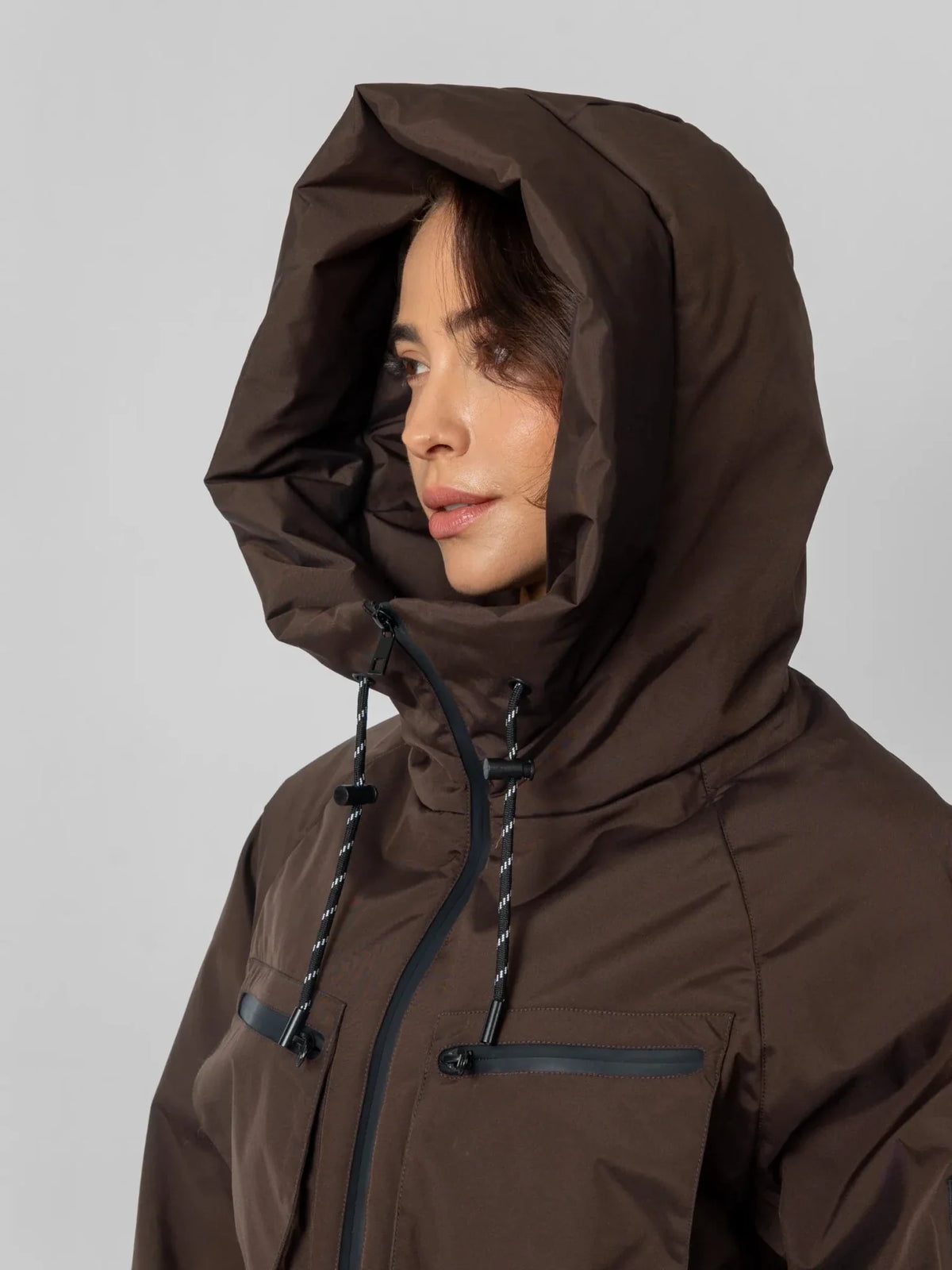 PUFFLT Padded Cropped Hooded Rain Jacket