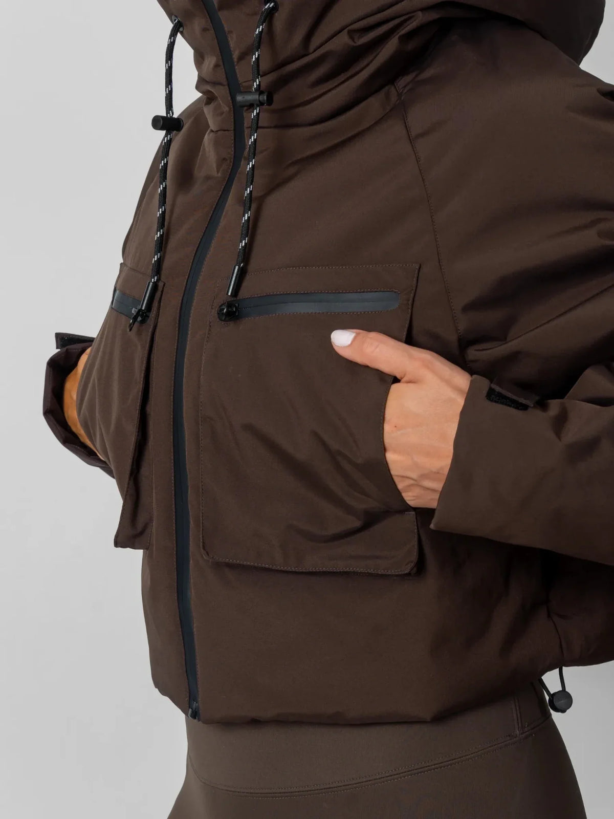 PUFFLT Cropped Hooded Rain Jacket