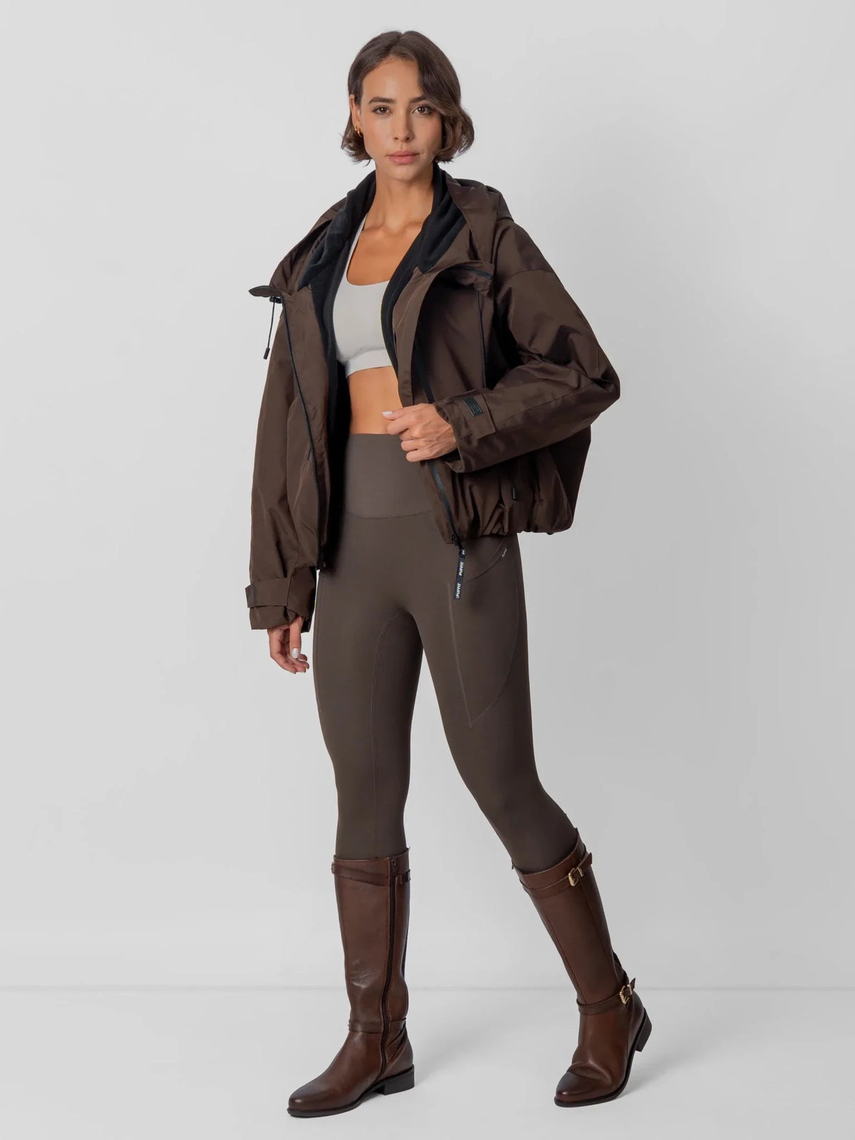 PUFFLT Fleece Lined One Size Short Oversized Rain Jacket