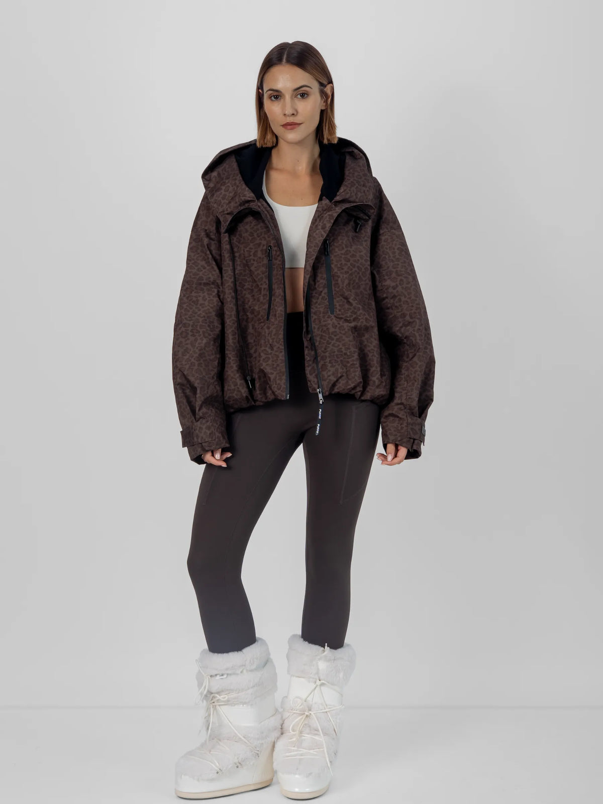 PUFFLT Fleece Lined One Size Short Oversized Rain Jacket