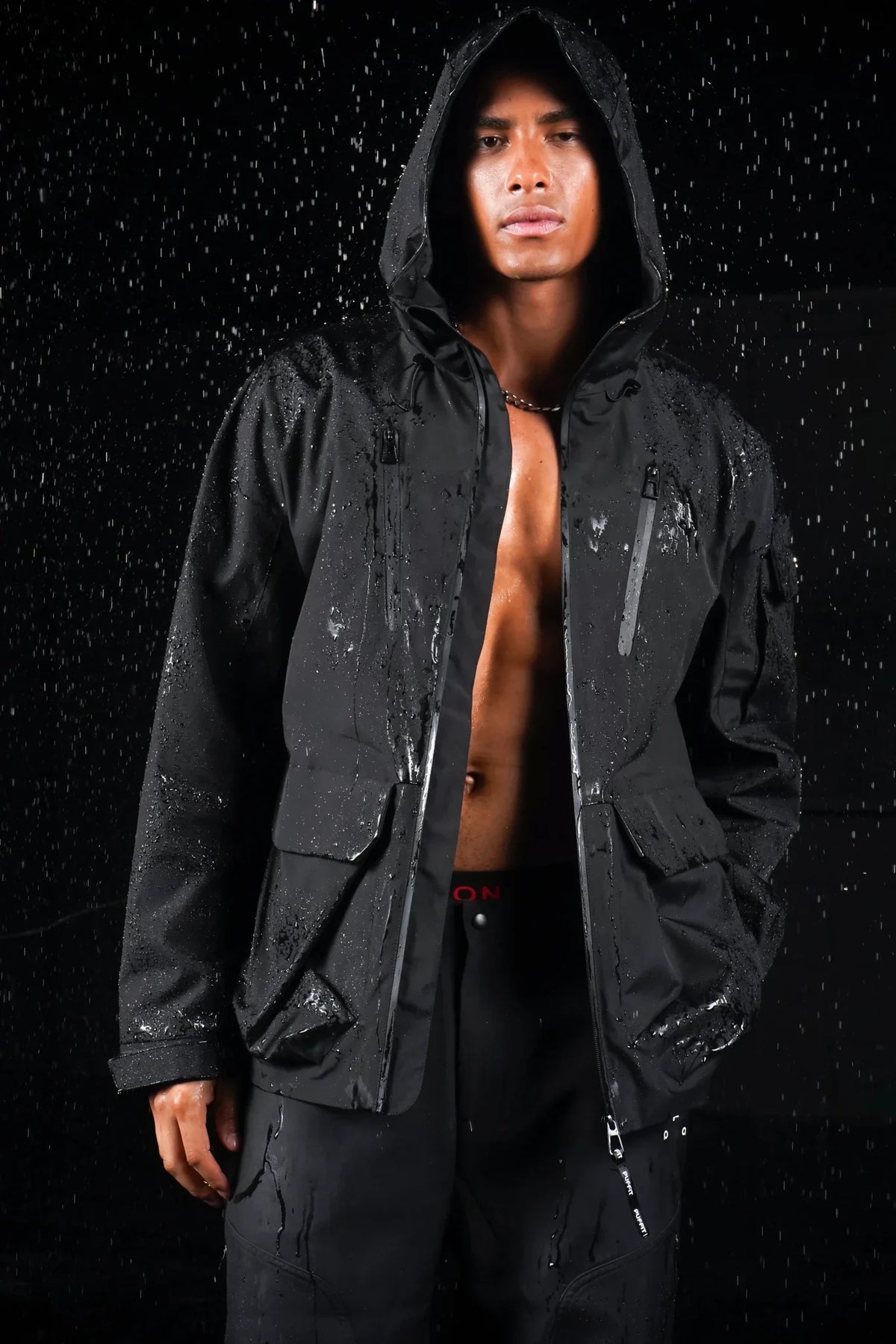 PUFFLT Men’s Multi-Pocket Rain Jacket