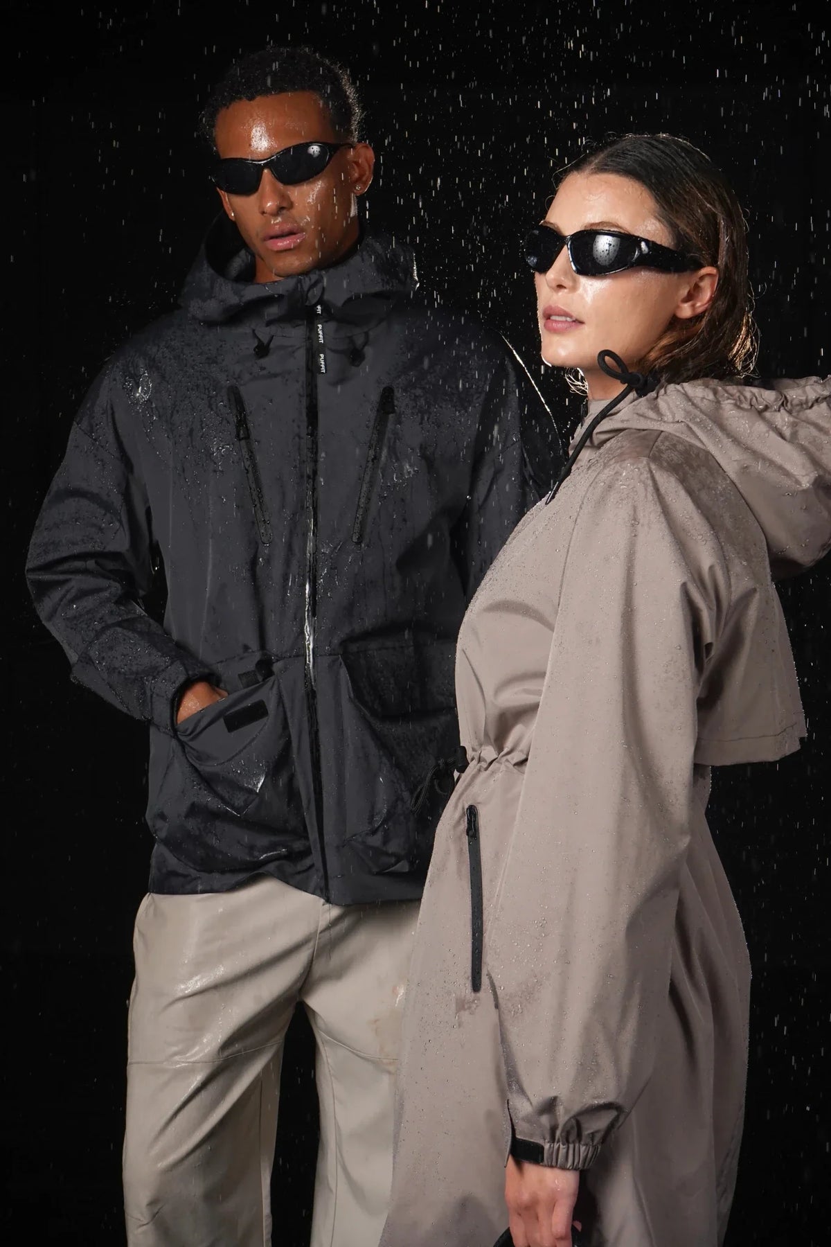 PUFFLT Men’s Multi-Pocket Rain Jacket