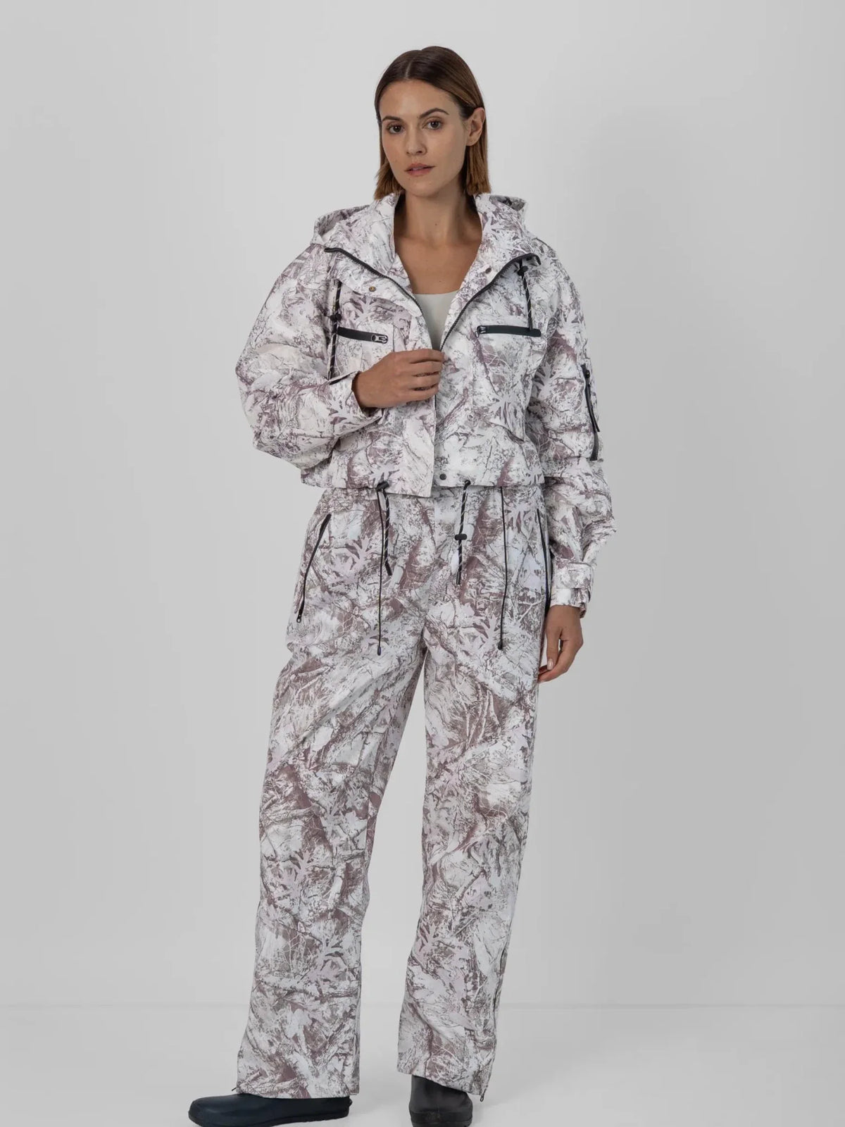 PUFFLT Mist Camo Waterproof Relax Fit Straight Leg Trousers