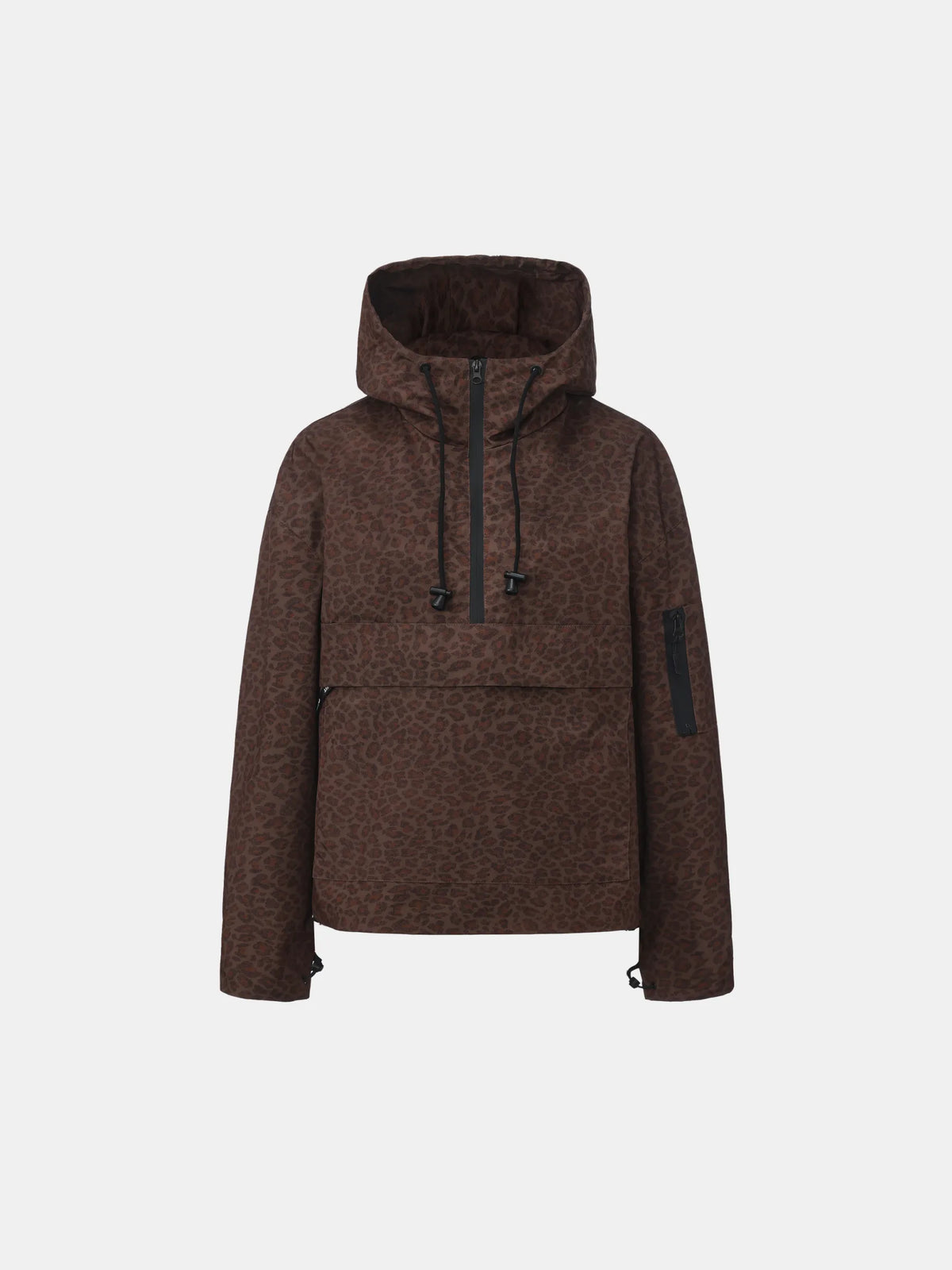 PUFFLT Mocha Leopard Relaxed Fit Rain Hoodie