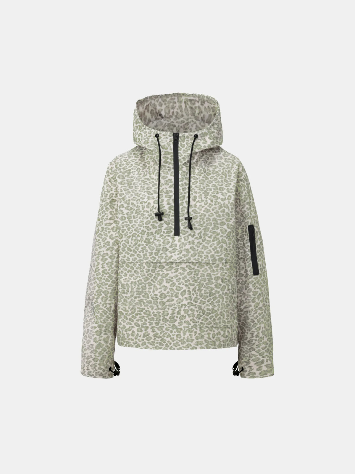 PUFFLT Olive Leopard Relaxed Fit Rain Hoodie