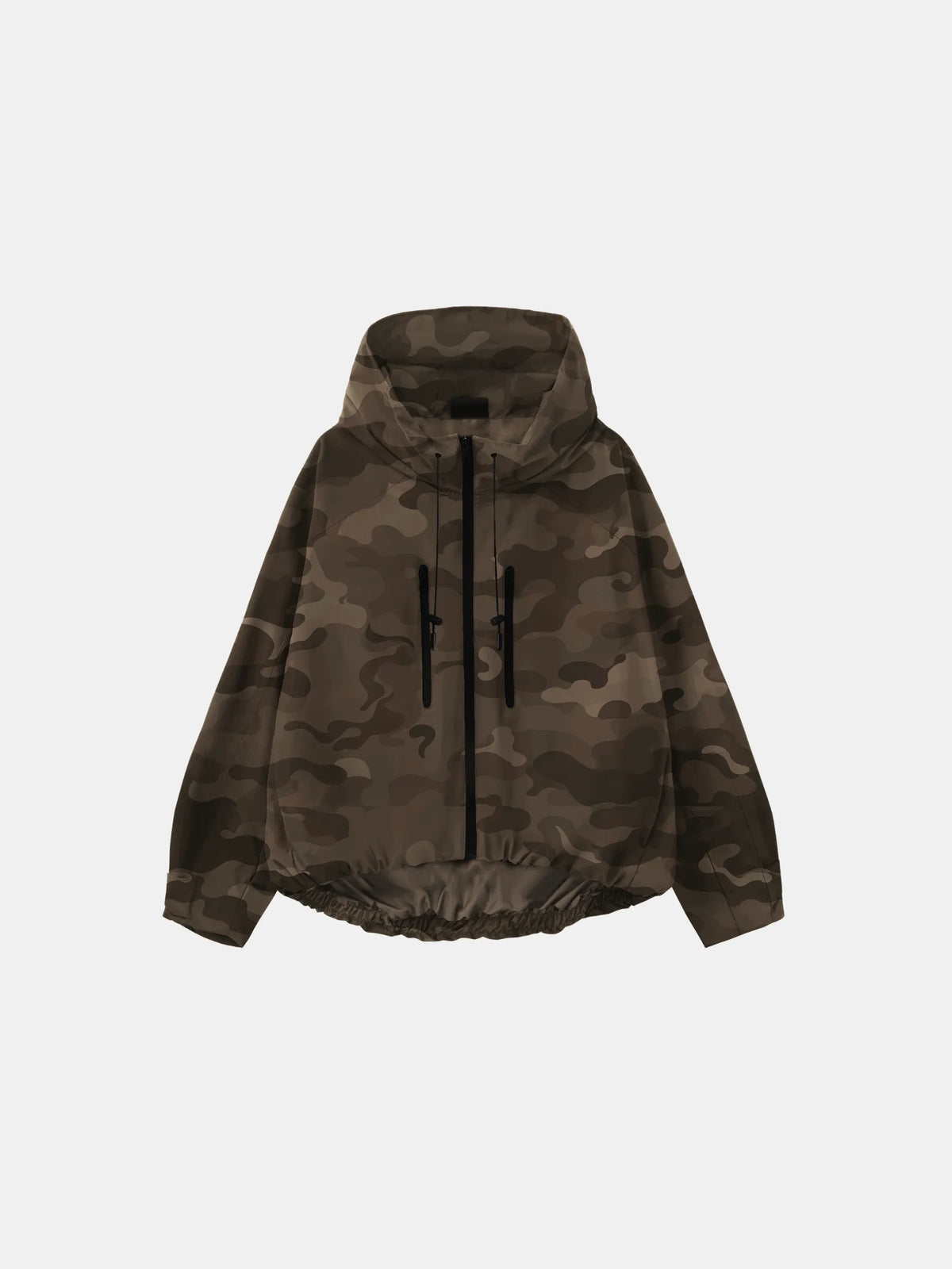 PUFFLT One Size Brown Camo Short Oversized Rain Jacket