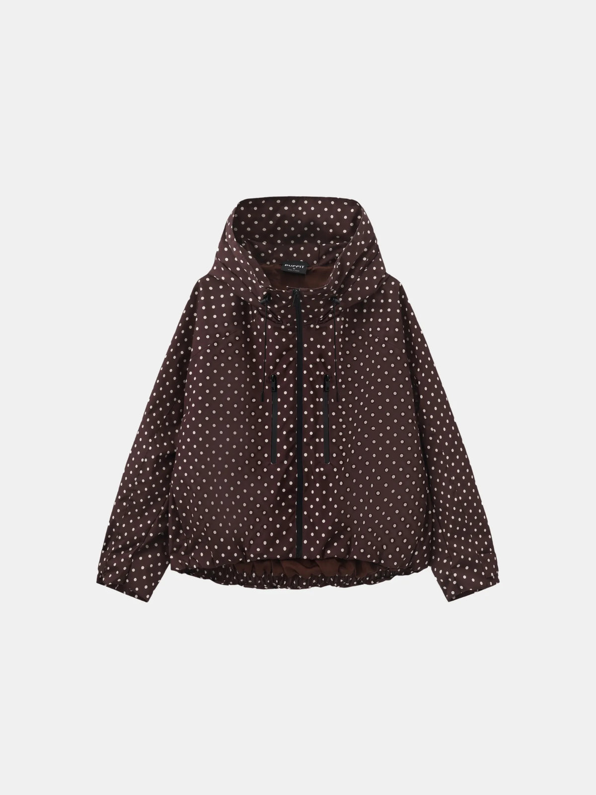 PUFFLT One Size Brown Dot Short Oversized Rain Jacket