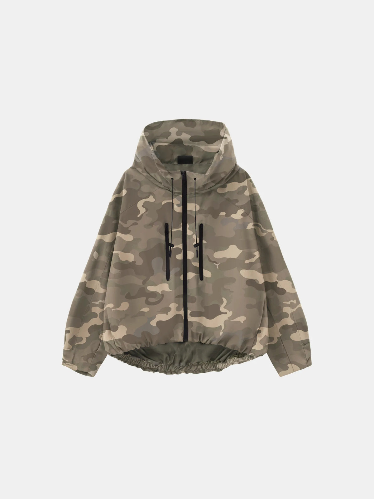 PUFFLT One Size Taupe Camo Short Oversized Rain Jacket