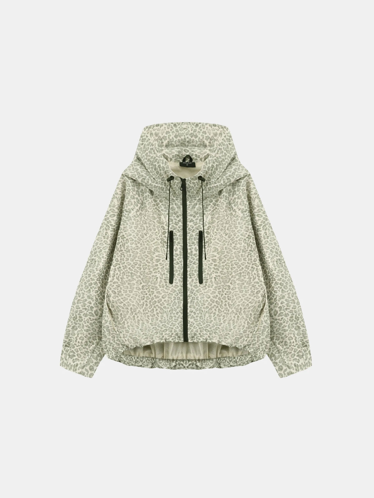 PUFFLT One Size Olive Leopard Short Oversized Rain Jacket