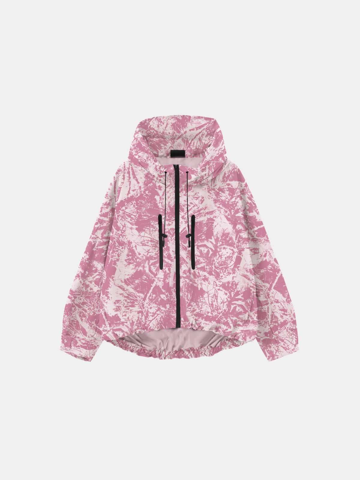 PUFFLT One Size Pink Forest Camo Short Oversized Rain Jacket