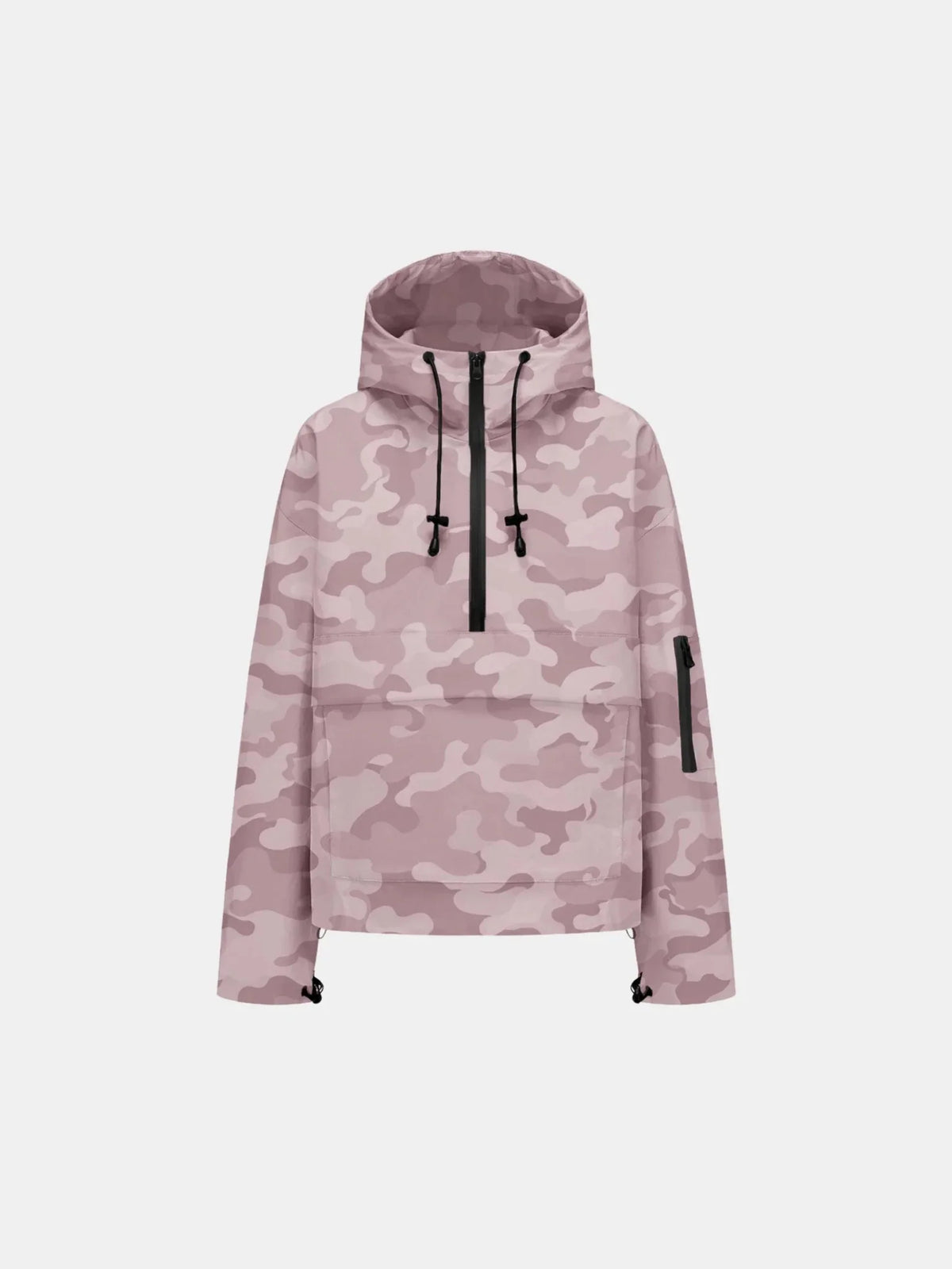 PUFFLT Pink Camo Relaxed Fit Rain Hoodie