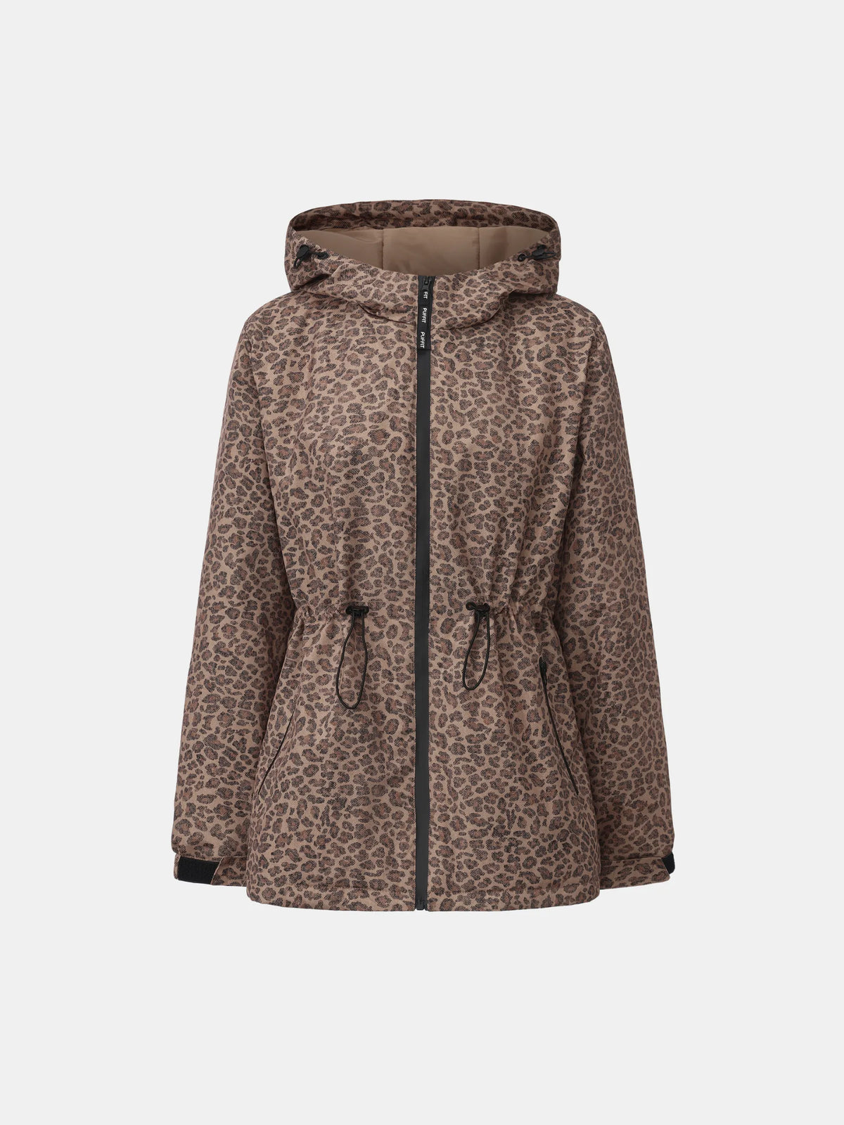 PUFFLT Leopard Full Zip Rain Coat