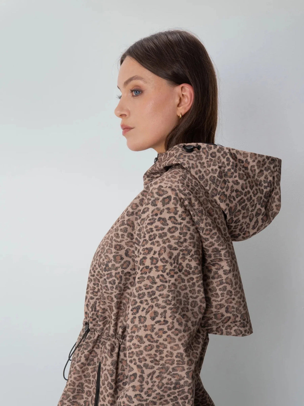 PUFFLT Leopard Full Zip Rain Coat