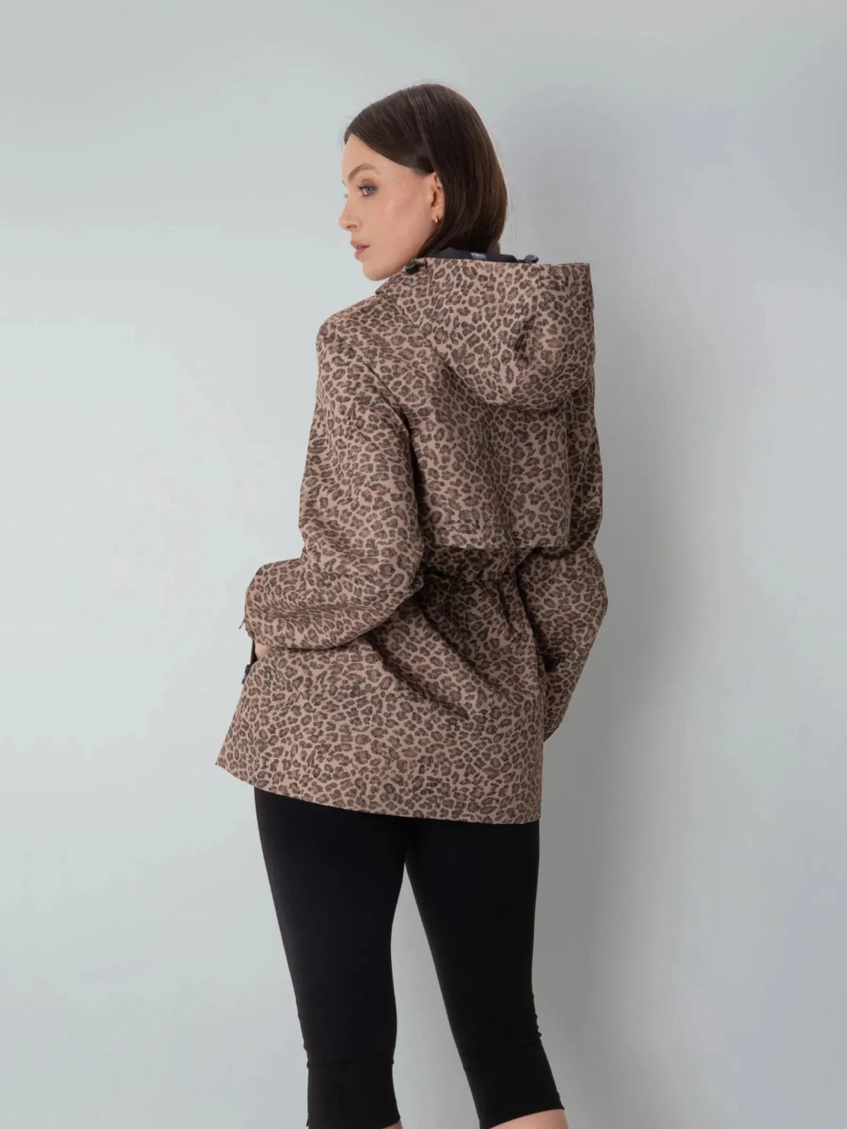 PUFFLT Leopard Full Zip Rain Coat