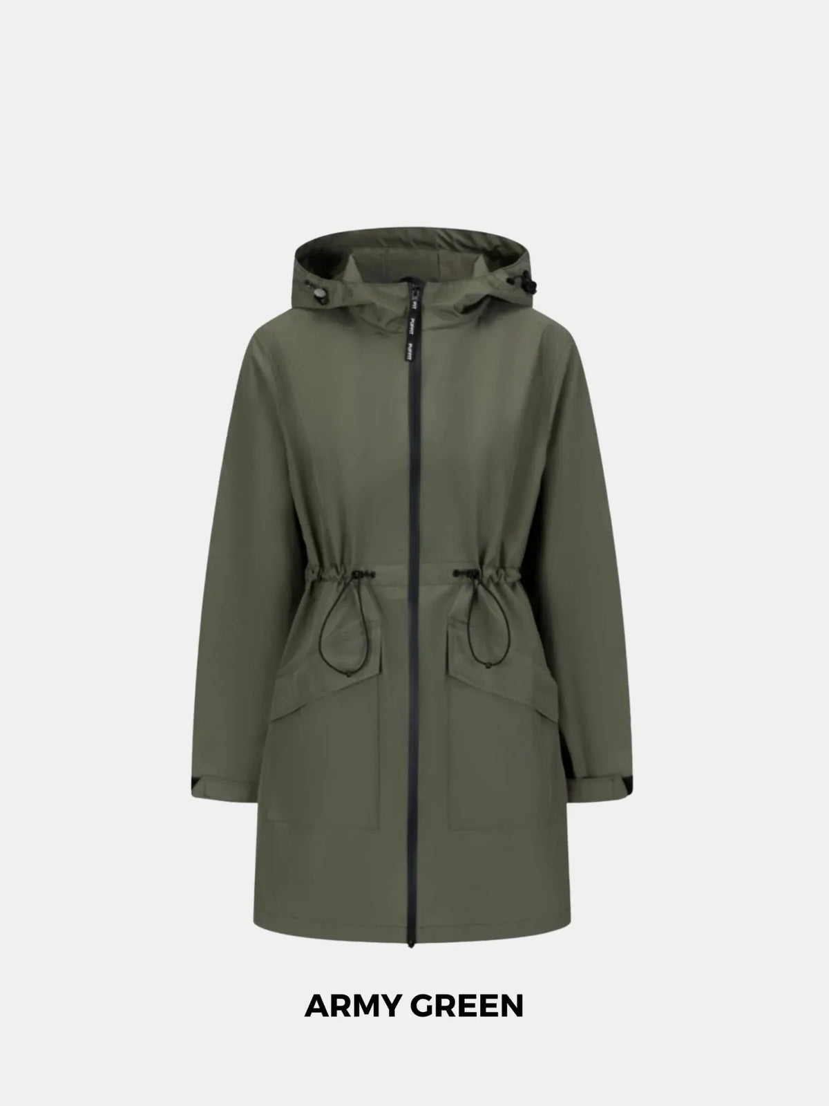 PUFFLT Mid Length Large Pockets Raincoat
