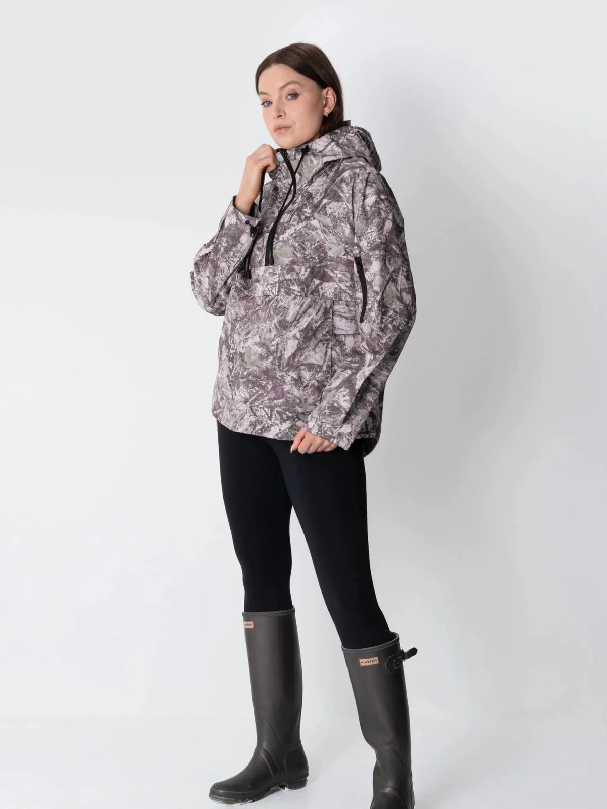 PUFFLT Shadow Camo Relaxed Fit Rain Hoodie