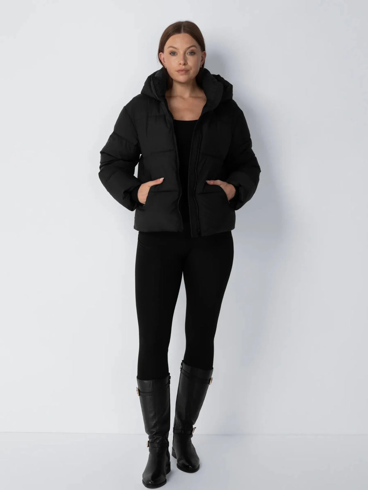 PUFFLT Short Detachable Hooded Puffer Jacket