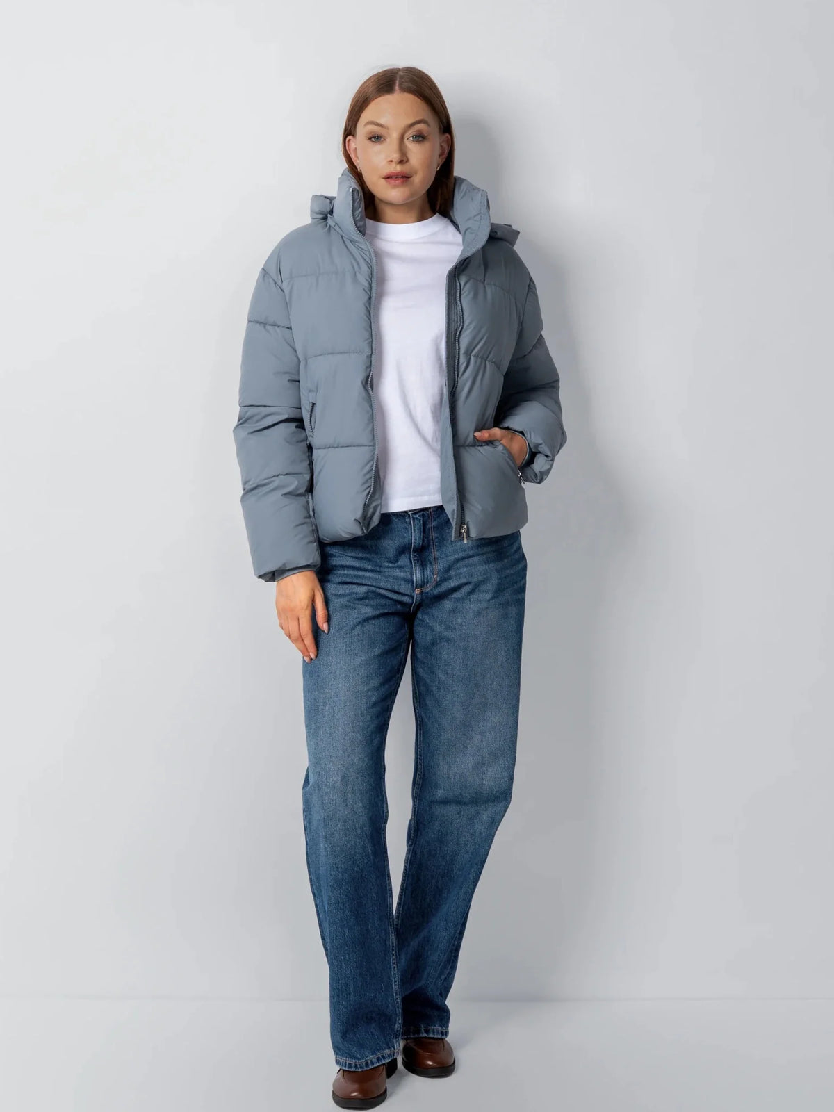 PUFFLT Short Detachable Hooded Puffer Jacket