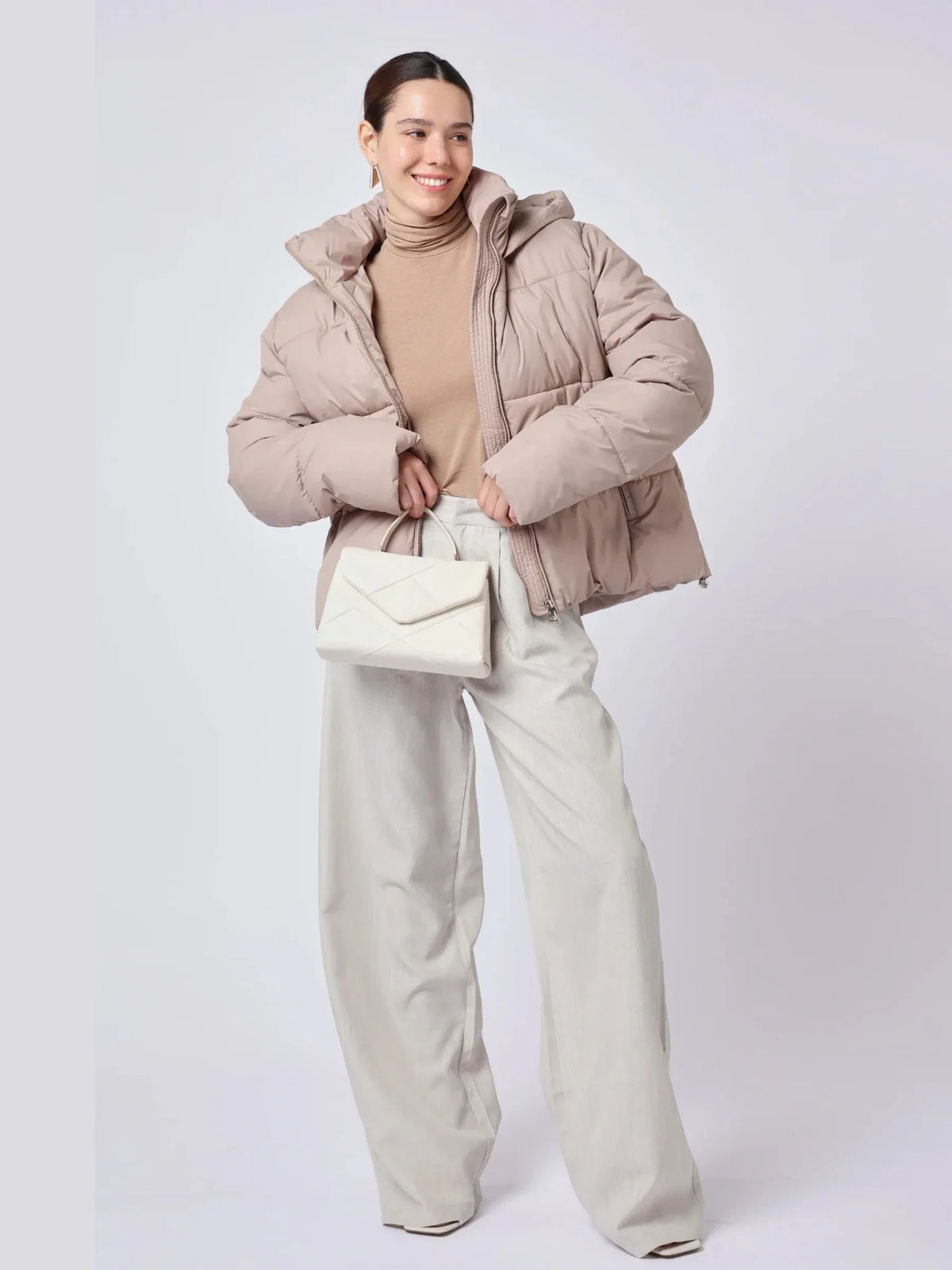 PUFFLT Short Detachable Hooded Puffer Jacket