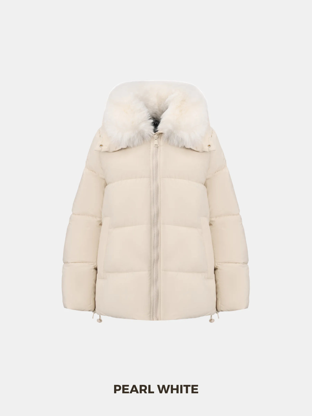 PUFFLT Detachable Faux Fur Collar Hooded Puffer