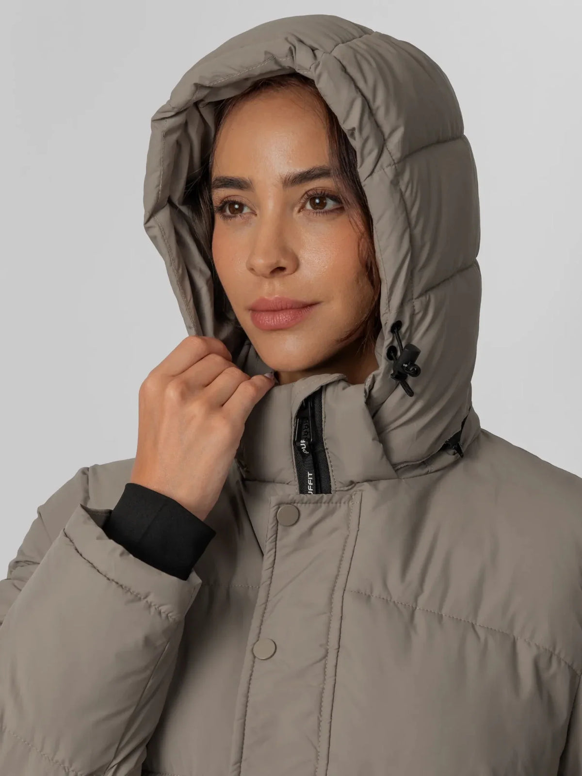 PUFFLT Detachable Hooded Regular Length Puffer Jacket