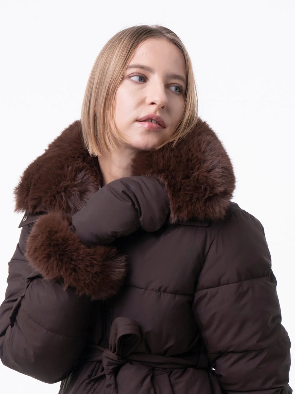 PUFFLT Faux Fur Mittens