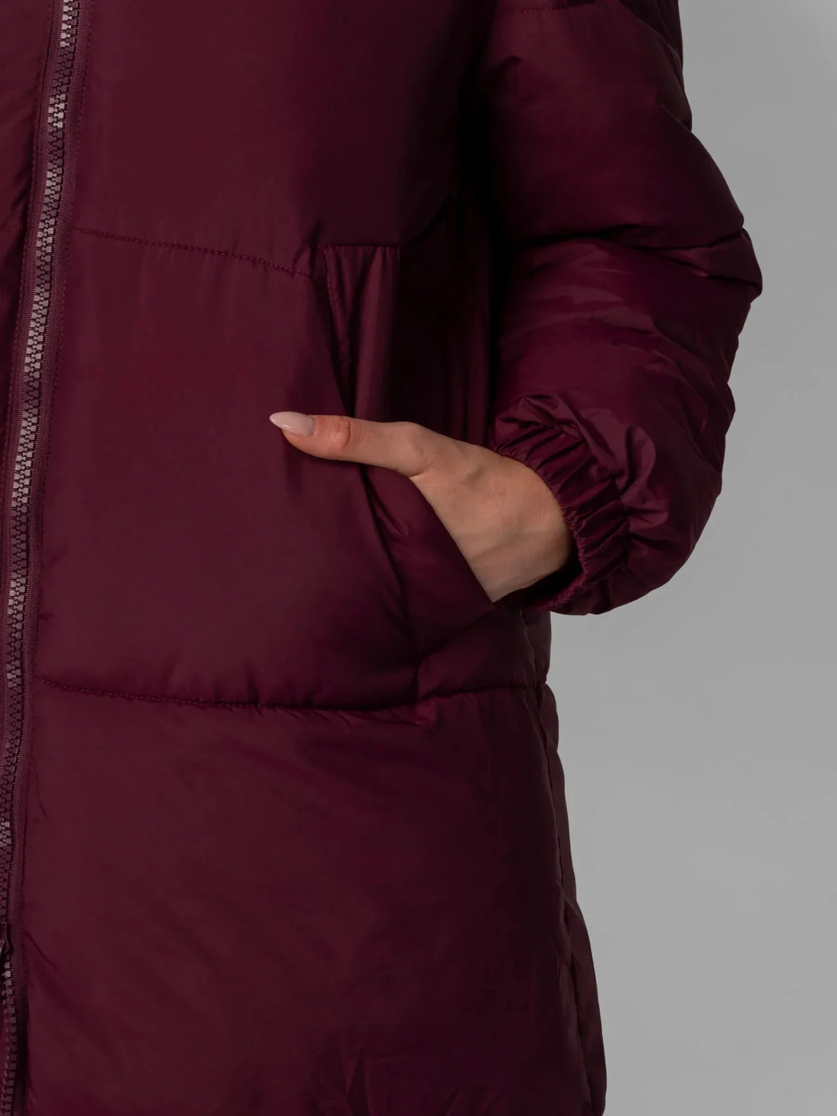 PUFFLT Faux Fur Collar Long Puffer Jacket
