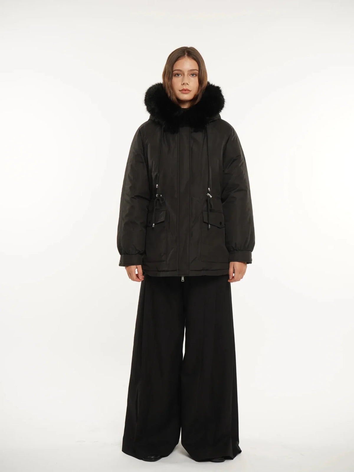 PUFFLT Faux Fur Lined And Trim Parka
