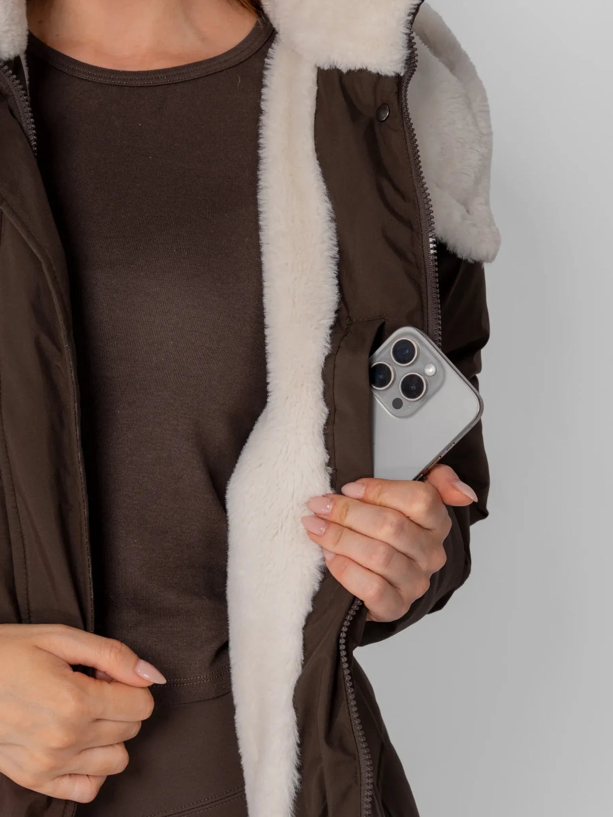 PUFFLT Faux Fur Lined Long Puffer