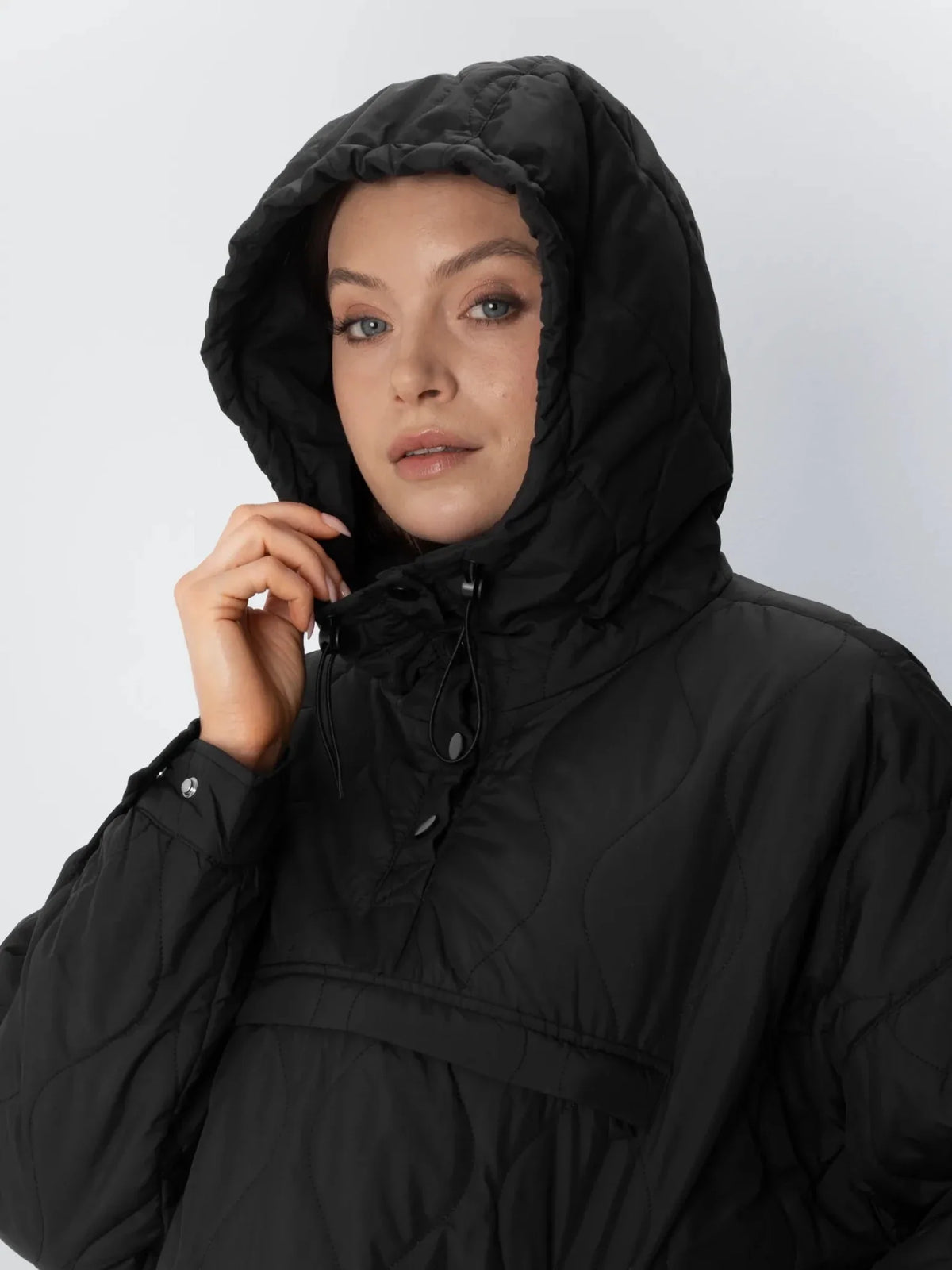 PUFFLT Kangaroo Pocket Packable Quilted Puffer Hoodie