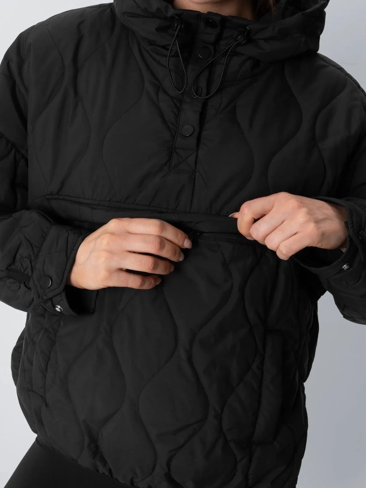 PUFFLT Kangaroo Pocket Packable Quilted Puffer Hoodie
