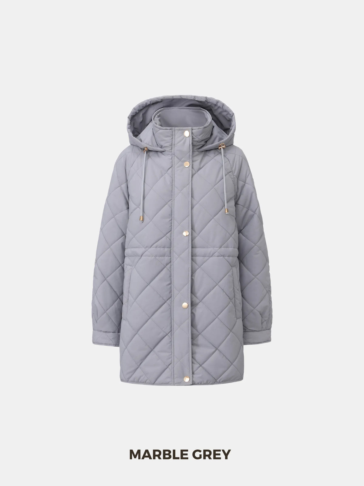 PUFFLT Mid Length Diamond Quilted Puffer